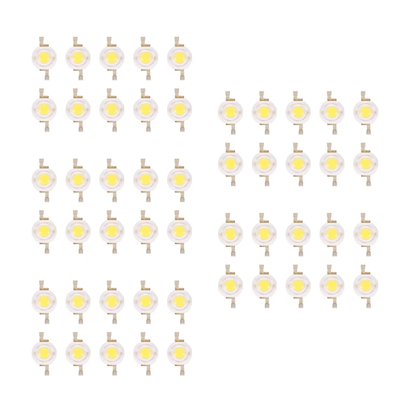 50 Pieces High Power 2 Pin 3W Warm White LED Bead Emitters 100-110Lm
50 Pieces High Power 2 Pin 3W Warm White LED Bead Emitters 100-110Lm