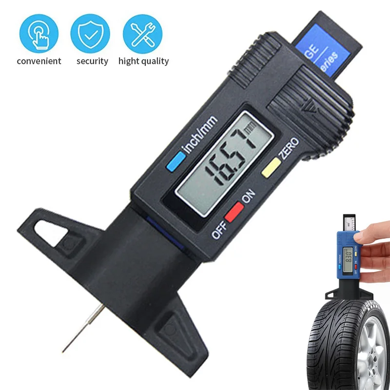 Digital Tire Tread Depth Gauge Car Tyre Thickness Meter Caliper Universal Tire Wear Detection Measuring Tools Monitoring System
Digital Tire Tread Depth Gauge Car Tyre Thickness Meter Caliper Universal Tire Wear Detection Measuring Tools Monitoring System