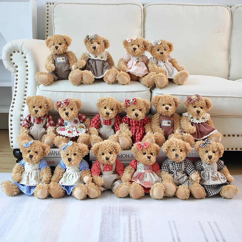 2pcs/pair 26cm Cute Couple Teddy Bear Plush Toy Stuffed Animal Dressed up Bear Toys for Kids Baby Girls Birthday Wedding Gift
2pcs/pair 26cm Cute Couple Teddy Bear Plush Toy Stuffed Animal Dressed up Bear Toys for Kids Baby Girls Birthday Wedding Gift
