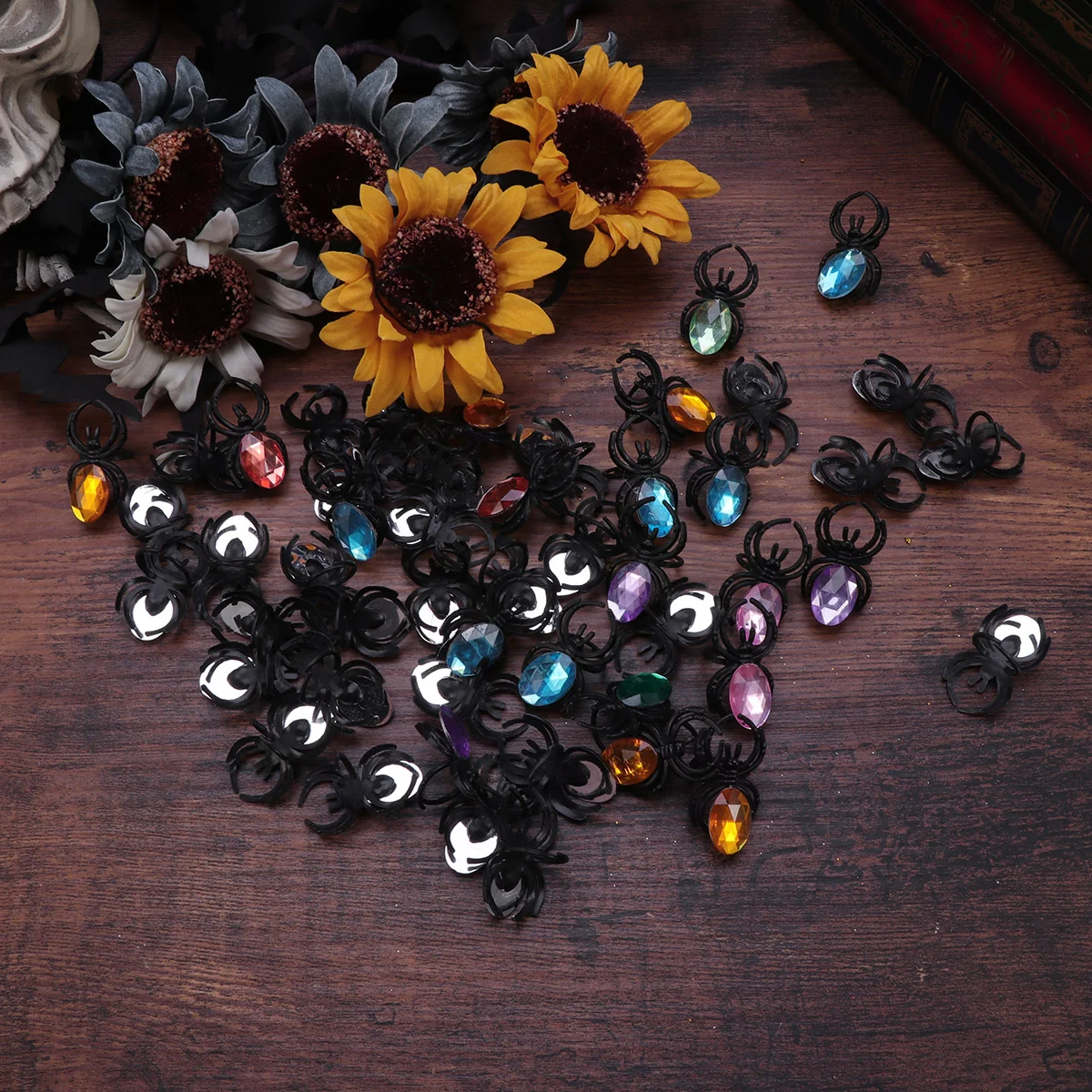 50pcs Halloween Toys Finger Ring Funny Spider Plastic Rings Children Diamond Spider Ring Party Favors Toys(Assorted Color)
50pcs Halloween Toys Finger Ring Funny Spider Plastic Rings Children Diamond Spider Ring Party Favors Toys(Assorted Color)