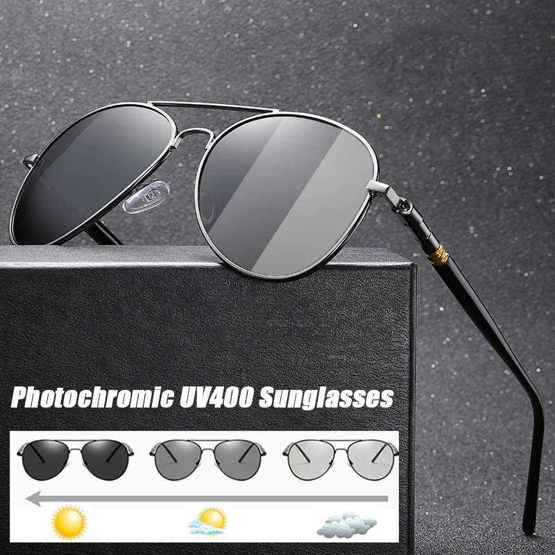 Classic Polarized Photochromic Sunglasses Men Women Fashion Outdoor Pilot Sun Glasses Retro Male UV400 Driving Riding Eyeglasses
Classic Polarized Photochromic Sunglasses Men Women Fashion Outdoor Pilot Sun Glasses Retro Male UV400 Driving Riding Eyeglasses