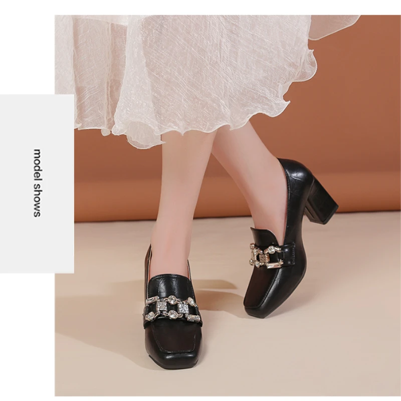 2023 Brand Shoes for Women Slip-on Women's High Heels Fashion Metal Decoration Office and Career New Square Toe Heels Women
2023 Brand Shoes for Women Slip-on Women's High Heels Fashion Metal Decoration Office and Career New Square Toe Heels Women