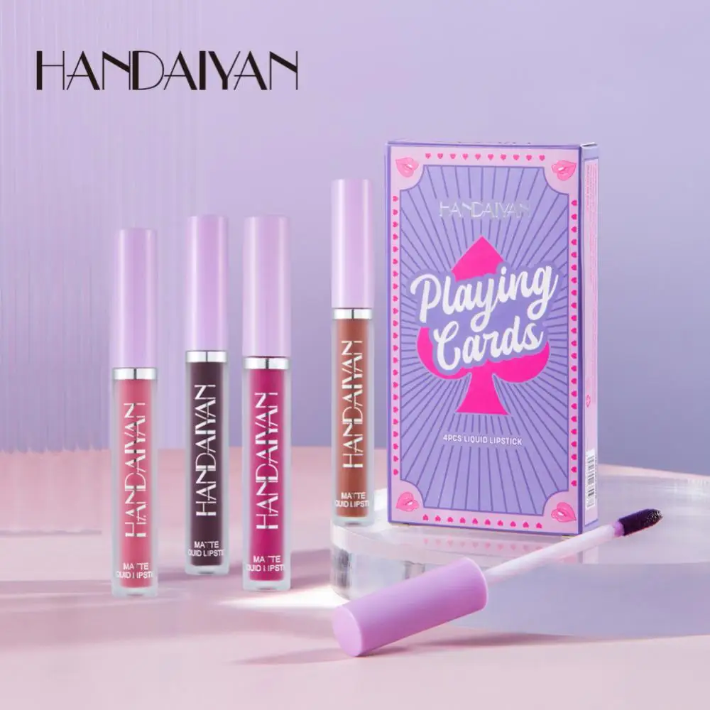 4pcs Set Poker Lip Gloss Moisturizing Velvet Matte Lipstick Lip Tint Stain Lipstick Gift Set Colorful Lip Glaze Beauty Cosmetics
4pcs Set Poker Lip Gloss Moisturizing Velvet Matte Lipstick Lip Tint Stain Lipstick Gift Set Colorful Lip Glaze Beauty Cosmetics