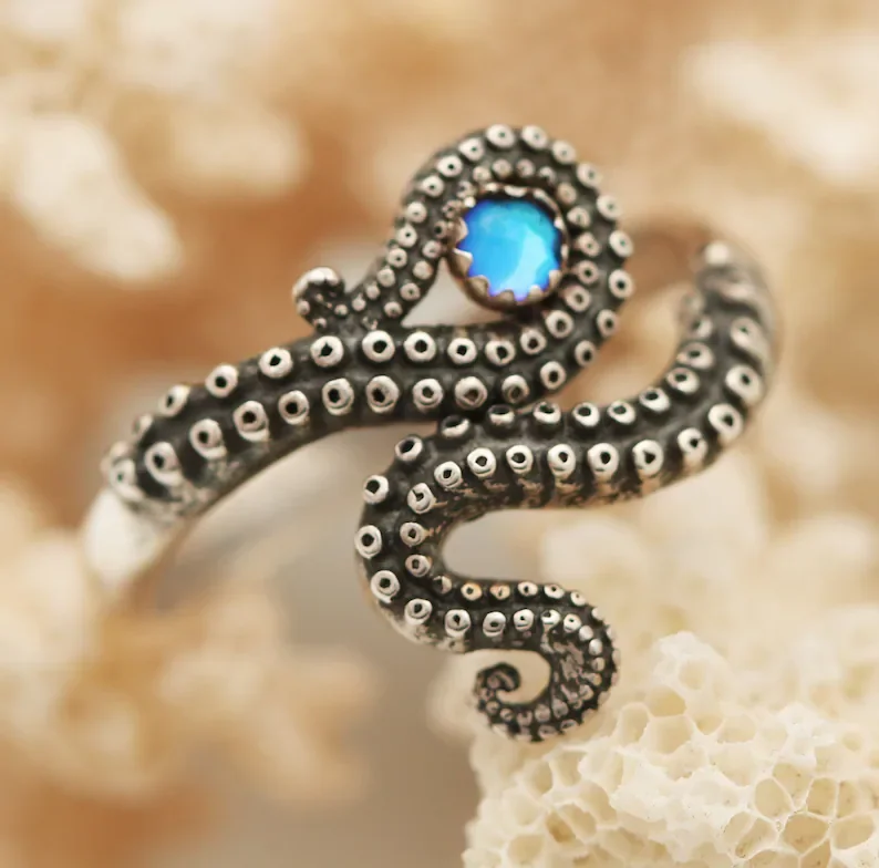 Sterling Silver Octopus Ring, Octopus Jewelry For Women, Adjustable Ring, Octopus Tentacle Ring For Men, Handmade Jewelry
Sterling Silver Octopus Ring, Octopus Jewelry For Women, Adjustable Ring, Octopus Tentacle Ring For Men, Handmade Jewelry