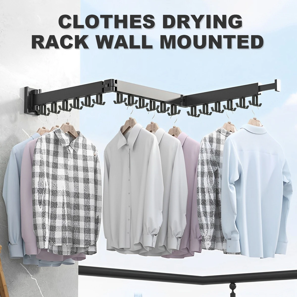Clothes Drying Rack Folding Clothes Hanger Wall Mount Retractable Indoor Outdoor Space Saving Aluminum Home Laundry Clothesline
Clothes Drying Rack Folding Clothes Hanger Wall Mount Retractable Indoor Outdoor Space Saving Aluminum Home Laundry Clothesline