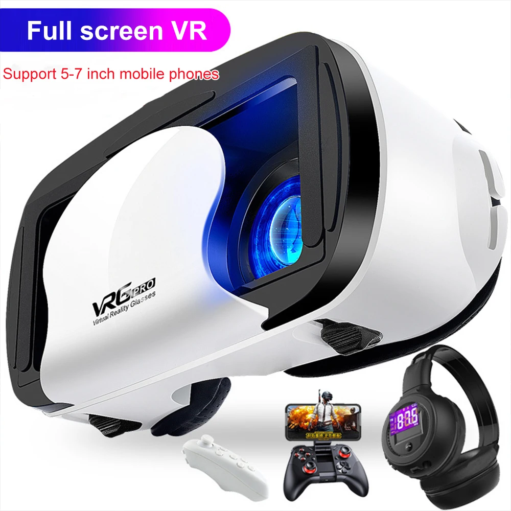 

2023 New VRG Pro 3D VR Glasses Virtual Reality Full Screen Visual Wide-Angle VR Glasses For 5 To 7 inch Smartphone Devices