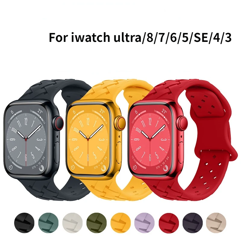 Silicone Strap for Apple Watch 8 Band 49mm 45mm 44mm 41mm 42mm 40 Sport Correa Bracelet For iWatch Ultra Series 8 7 6 5 SE 4 3
Silicone Strap for Apple Watch 8 Band 49mm 45mm 44mm 41mm 42mm 40 Sport Correa Bracelet For iWatch Ultra Series 8 7 6 5 SE 4 3