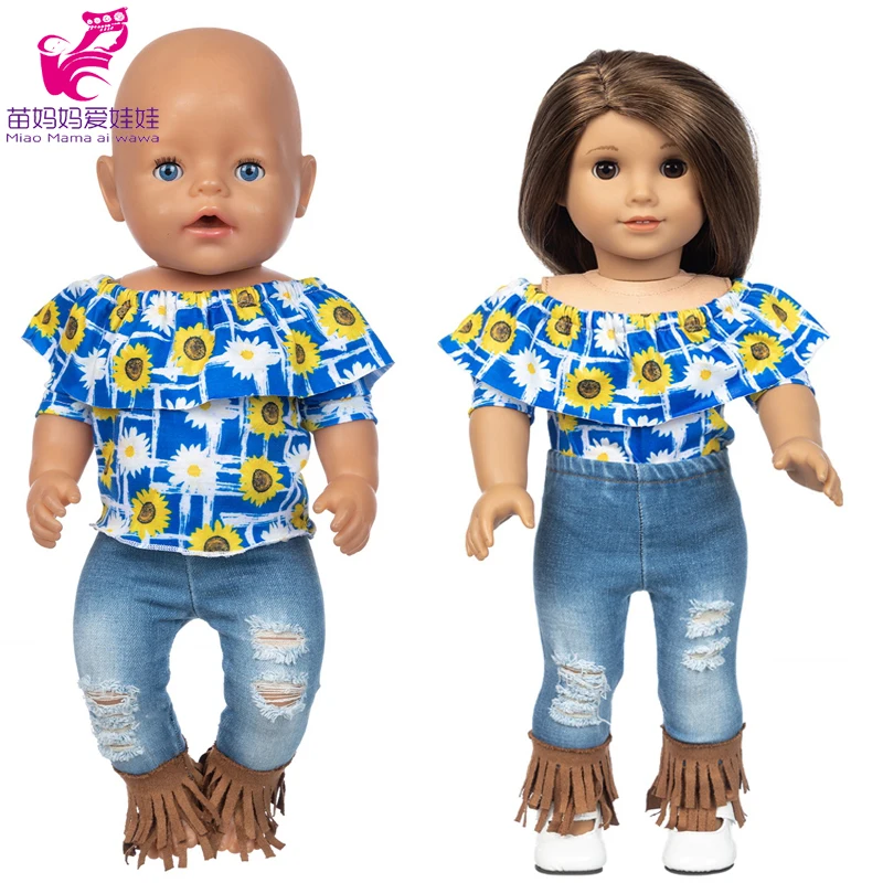 17 inch Baby Doll Clothes Blue Shirt Tassel Jeans Pants 18" Girl Doll Clothes Denim Trousers Baby Girl Gifts
17 inch Baby Doll Clothes Blue Shirt Tassel Jeans Pants 18" Girl Doll Clothes Denim Trousers Baby Girl Gifts