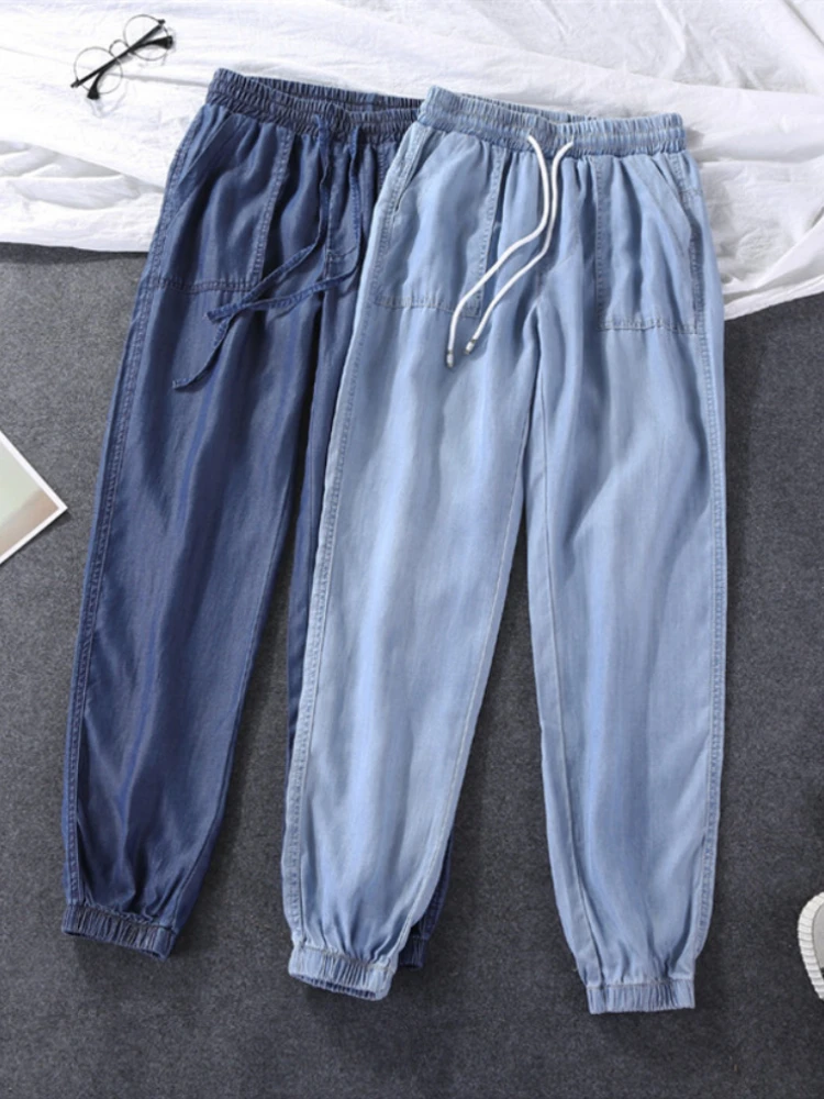 Women Pants Summer New 2023 LOOSE Lace-up Thin High Elastic Woman Jeans Oversize Trousers Soft Cool Female Casual Denim Pants
Women Pants Summer New 2023 LOOSE Lace-up Thin High Elastic Woman Jeans Oversize Trousers Soft Cool Female Casual Denim Pants
