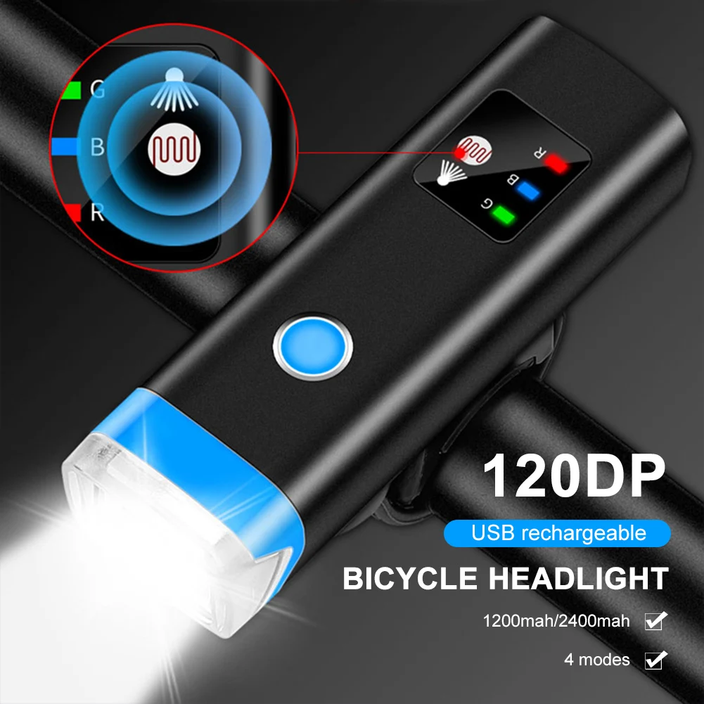 LED Bicycle Light Front 1200/2400mAh USB Rechargeable MTB Bike Lamp 350 Lumen Bike Headlight Cycling Flashlight Bike Accessories
LED Bicycle Light Front 1200/2400mAh USB Rechargeable MTB Bike Lamp 350 Lumen Bike Headlight Cycling Flashlight Bike Accessories
