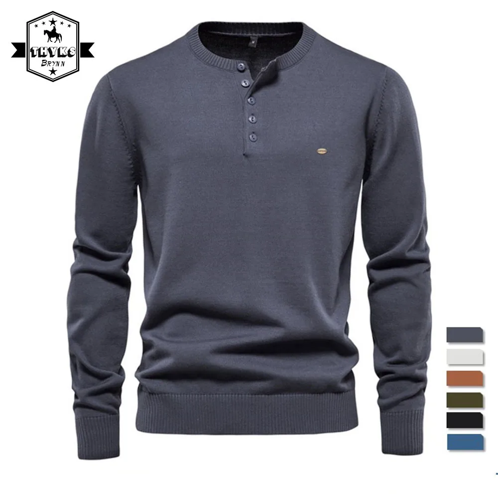 Thin New Autumn High Quality Sweater for Men 100% Cotton Men's Pullover Solid Color Henley Collar Button Men's Sweater
Thin New Autumn High Quality Sweater for Men 100% Cotton Men's Pullover Solid Color Henley Collar Button Men's Sweater