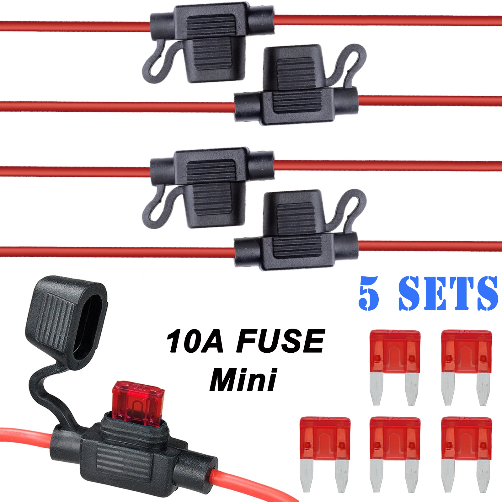 5Pcs In Line Fuse Holders Waterproof Power Socket Mini Blade Type Fuses Car Replacement 10A For Ford Kia Toyota Renault Hyundai
5Pcs In Line Fuse Holders Waterproof Power Socket Mini Blade Type Fuses Car Replacement 10A For Ford Kia Toyota Renault Hyundai