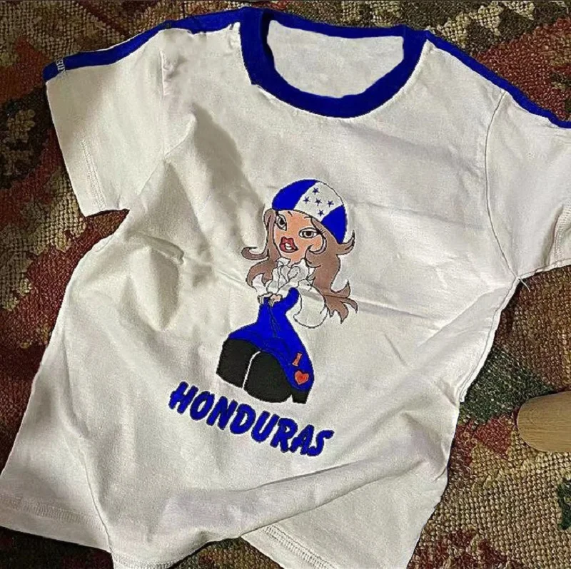Summer Fashion Women's Cartoon Printing Kawaii Y2K Women's Harajuku Vintage Clothes Short Sleeve Contrast Street Women's Top
Summer Fashion Women's Cartoon Printing Kawaii Y2K Women's Harajuku Vintage Clothes Short Sleeve Contrast Street Women's Top