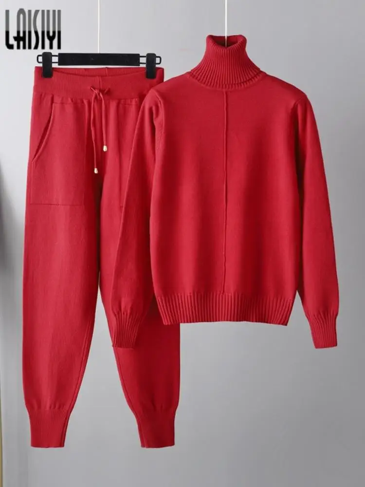 Sweater Suit 2 Pieces Set Women Oversize Tracksuit Sweater Pullover Straight Pants Set CHIC Knitted Outwear Turtleneck Sweater
Sweater Suit 2 Pieces Set Women Oversize Tracksuit Sweater Pullover Straight Pants Set CHIC Knitted Outwear Turtleneck Sweater