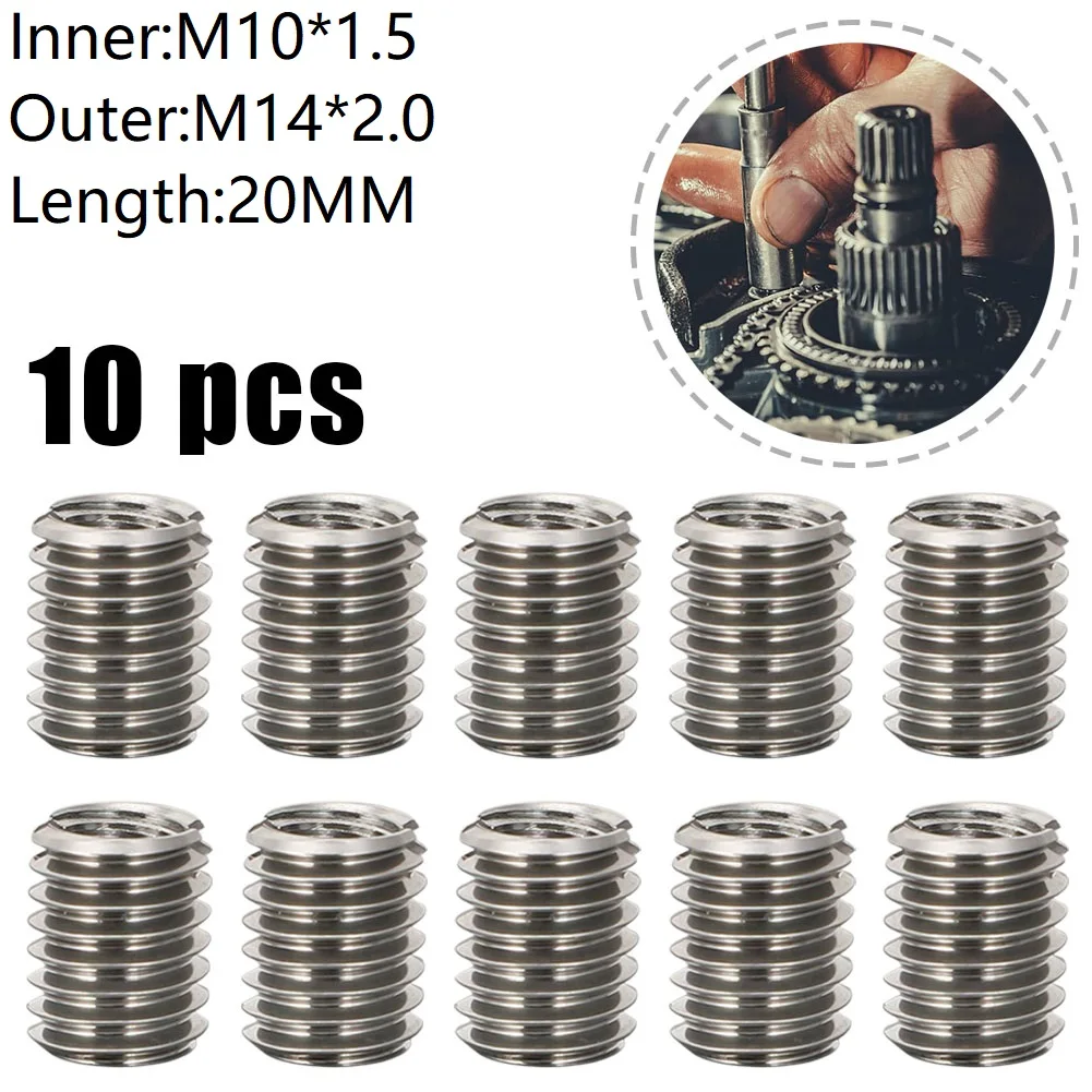 10PCS Threaded Inserts Inner M10X1.5 Outer M14X2.0 Length 20MM Male Female Nut Inside Thread Adapter Threaded Inserts
10PCS Threaded Inserts Inner M10X1.5 Outer M14X2.0 Length 20MM Male Female Nut Inside Thread Adapter Threaded Inserts