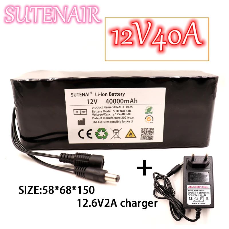 18650 Li ion battery 12V 40ah 3s10p 12.6V 40000mah is used for xenon lamp of inverter, solar street lamp is used for vehicle ins
18650 Li ion battery 12V 40ah 3s10p 12.6V 40000mah is used for xenon lamp of inverter, solar street lamp is used for vehicle ins