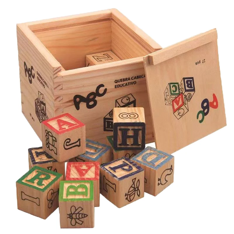 27Pcs Wooden Alphabet Blocks Cubes Numbers Block Montessori Educational Toy Stacking Cubes Developmental Toy
27Pcs Wooden Alphabet Blocks Cubes Numbers Block Montessori Educational Toy Stacking Cubes Developmental Toy