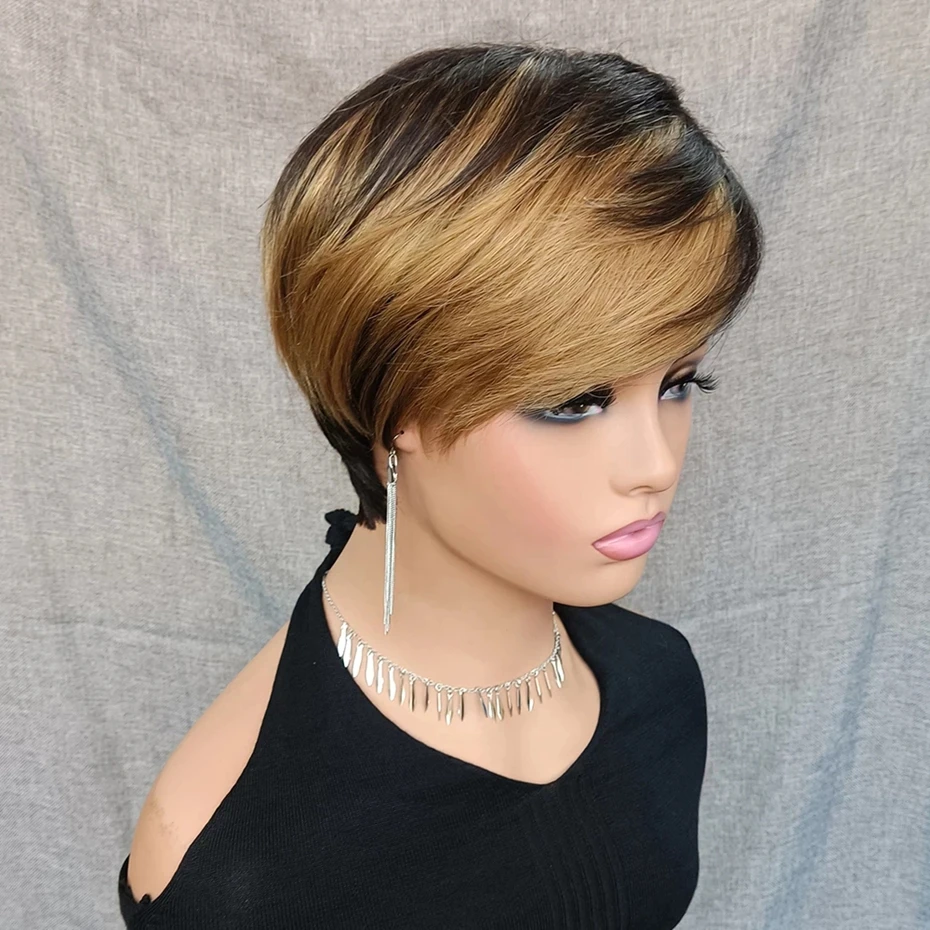 Brazilian Ombre Color Cheap Pixie Cut Wig Short Bob Wigs For Black Women Full Machine Made Human Hair Wigs With Bangs Bling Hair
Brazilian Ombre Color Cheap Pixie Cut Wig Short Bob Wigs For Black Women Full Machine Made Human Hair Wigs With Bangs Bling Hair