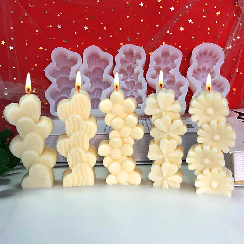 1pc Candle Mold DIY Homemade Soap Aromatherapy Cake Piled Love Heart Daisy Four-leaf Clover Silicone Material Mold
1pc Candle Mold DIY Homemade Soap Aromatherapy Cake Piled Love Heart Daisy Four-leaf Clover Silicone Material Mold