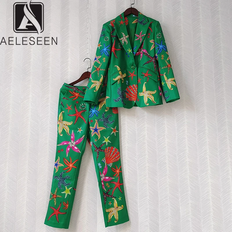 AELESEEN Runway Fashion Pant Suits 2022 Autumn Winter Green Stars Print Blazer+Full-Lenght Pants Luxury Beading Women Suits
AELESEEN Runway Fashion Pant Suits 2022 Autumn Winter Green Stars Print Blazer+Full-Lenght Pants Luxury Beading Women Suits