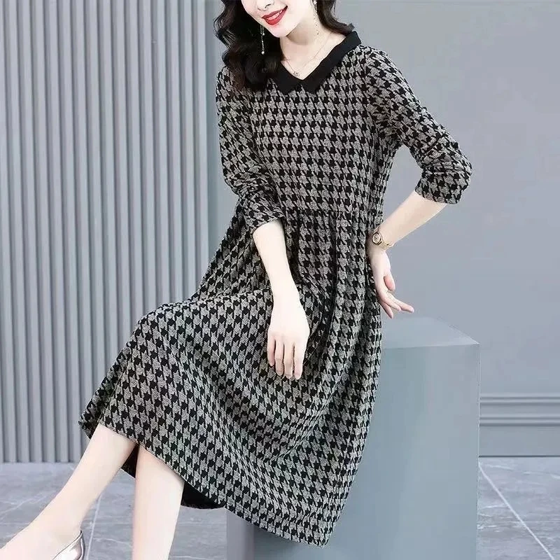 Elegant Dresses For Women 2023 New Spring Autumn Korean Style Loose Long Sleeve Houndstooth Dress Fashion Ladies Dress Vestidos
Elegant Dresses For Women 2023 New Spring Autumn Korean Style Loose Long Sleeve Houndstooth Dress Fashion Ladies Dress Vestidos