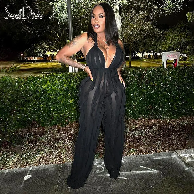 Soefdioo Wave Texture Mesh Halter Wrapped Chest Backless Sleeveless Wide Leg Jumpsuits Women 2023 Sexy Hipster One Piece Rompers
Soefdioo Wave Texture Mesh Halter Wrapped Chest Backless Sleeveless Wide Leg Jumpsuits Women 2023 Sexy Hipster One Piece Rompers