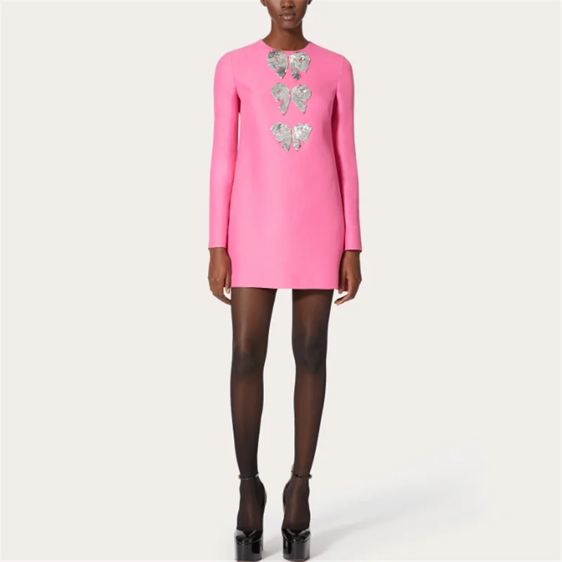 Big Name Summer New Cotton Round Neck Short Sleeve Dress Women's Fashion High Street MetalSequin Butterfly DecoratedA-Line Skirt
Big Name Summer New Cotton Round Neck Short Sleeve Dress Women's Fashion High Street MetalSequin Butterfly DecoratedA-Line Skirt