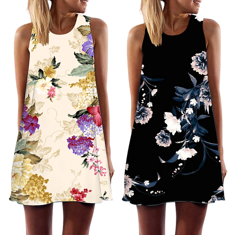2022 Summer Colorful Floral Printed Women Vest Dress Casual O-Neck Sleeveless A-Line Mini Dress Loose Sweet Party Beach Sundress
2022 Summer Colorful Floral Printed Women Vest Dress Casual O-Neck Sleeveless A-Line Mini Dress Loose Sweet Party Beach Sundress