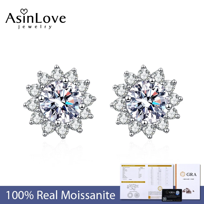 Stylever Moissanite Diamond Halo Sun Flower Stud Earrings for Women 925 Sterling Silver Solitaire Wedding Earrings Fine Jewelry
Stylever Moissanite Diamond Halo Sun Flower Stud Earrings for Women 925 Sterling Silver Solitaire Wedding Earrings Fine Jewelry