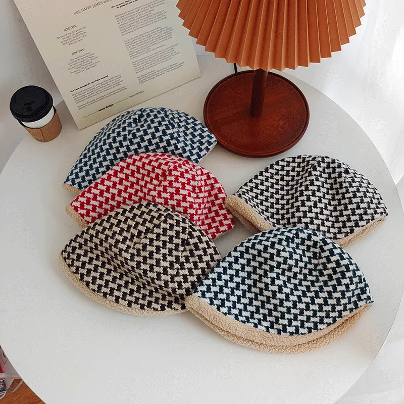 Japanese Bucket Hat Ins Winter Plus Velvet Warm Basin Cap Lattice Knitted Fisherman Caps Women's Hats
Japanese Bucket Hat Ins Winter Plus Velvet Warm Basin Cap Lattice Knitted Fisherman Caps Women's Hats