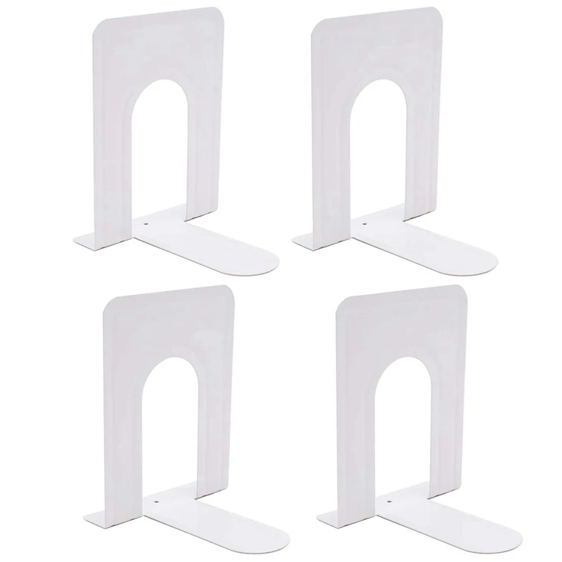 

2 Pairs Bookends For Shelves Non-Skid Book Ends Heavy Duty Metal Book End Book Stopper For Books/Movies/Cds/Video Games