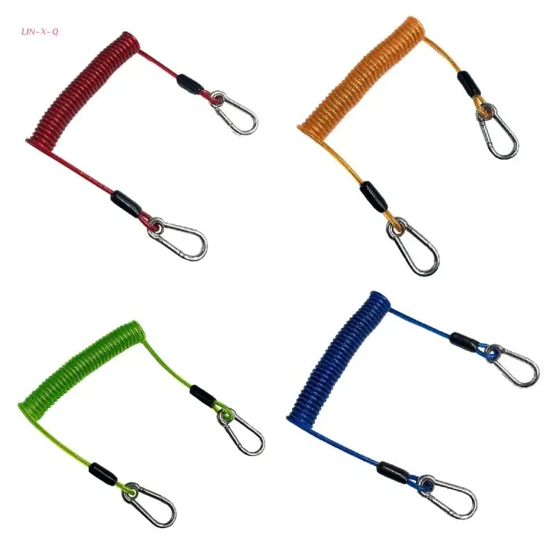 

Y51D Kayak Paddle Board Fishing Rod Leash Kayak Paddles Leash with Quick Release Paddle Holder Clip D-Shape Carabiner