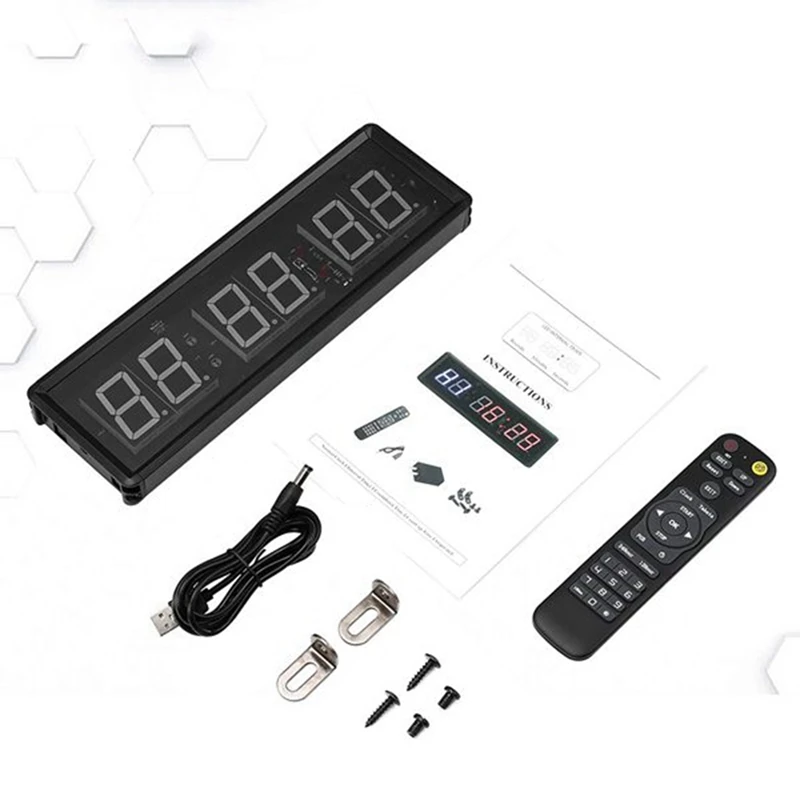 2X Gym Timer,LED Interval Timer Digital Countdown Wall Mounted Clock Fitness Timer,Digits Down/Up Clock Stopwatch
2X Gym Timer,LED Interval Timer Digital Countdown Wall Mounted Clock Fitness Timer,Digits Down/Up Clock Stopwatch
