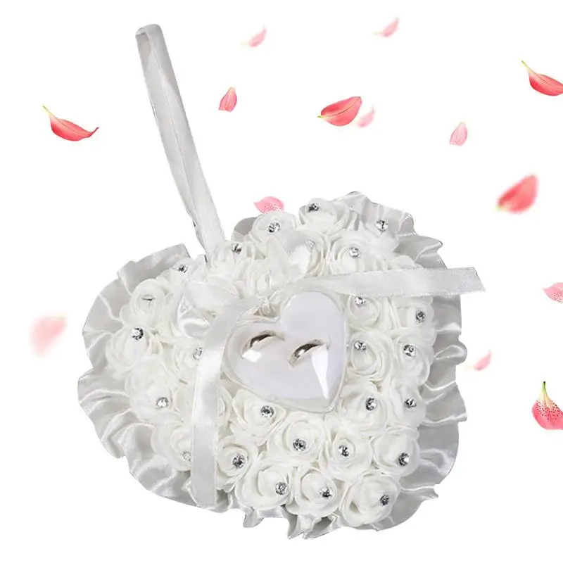 Wedding Ring Pillow Heart Shaped Rose Ring Bearer White Wedding Ring Pillow Heart Shape Wedding Ring Box Lace Crystal Rose
Wedding Ring Pillow Heart Shaped Rose Ring Bearer White Wedding Ring Pillow Heart Shape Wedding Ring Box Lace Crystal Rose