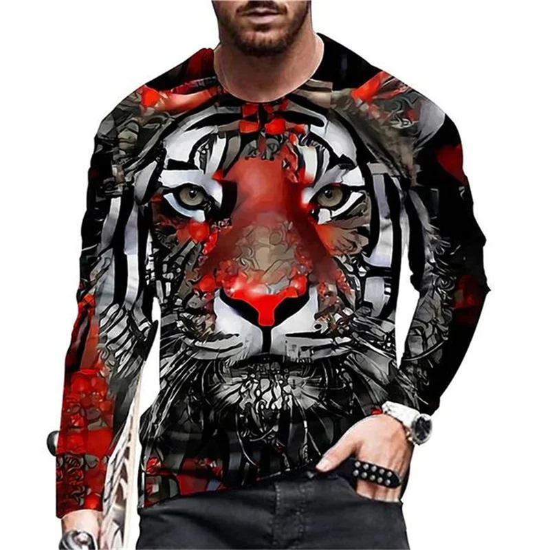 3D Printed Tiger Pattern T Shirts Men O Neck Long Sleeve Casual Fashion T-shirt Top Sweatshirt Breathable Streetwear Loose Tees
3D Printed Tiger Pattern T Shirts Men O Neck Long Sleeve Casual Fashion T-shirt Top Sweatshirt Breathable Streetwear Loose Tees