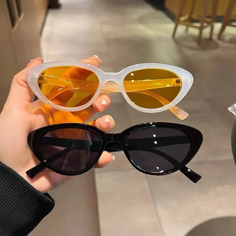 

Новые простые очки кошачий глаз в полной оправе модные красочные женские очки в стиле хип-хоп популярные брендовые дизайнерские женские солнцезащитные очки UV400