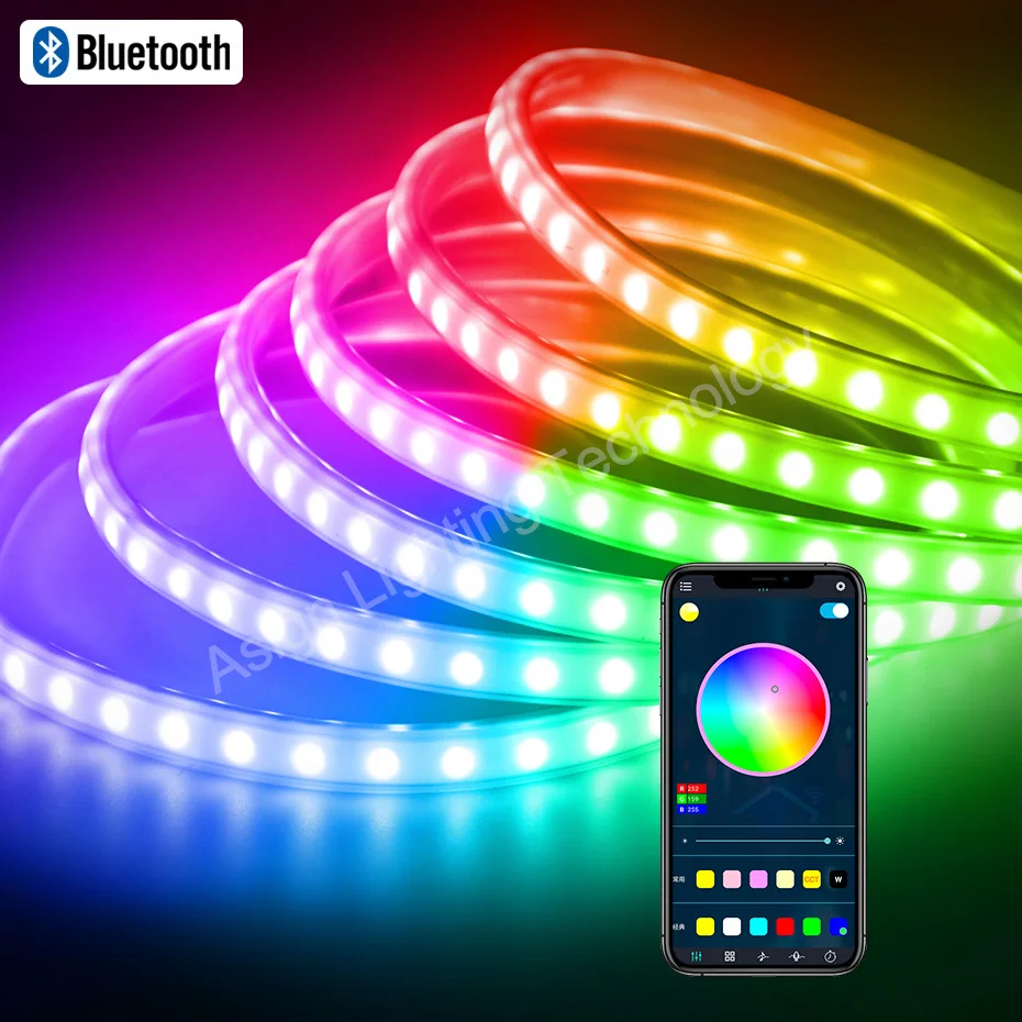 Умная Светодиодная лента 220 В переменного тока с Bluetooth, светильник Dreamcolor RGBIC, неоновый светильник SMD 5050 IP67, водонепроницаемая гибкая лента для домашнего декора
Умная Светодиодная лента 220 В переменного тока с Bluetooth, светильник Dreamcolor RGBIC, неоновый светильник SMD 5050 IP67, водонепроницаемая гибкая лента для домашнего декора