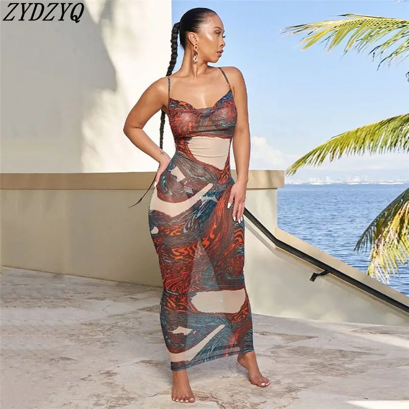 Summer Clothes Sexy Dress Sling Mesh Print Birthday Party Maxi Dresses for Women Y2k Clothes Nightclub Club Outfits Wholesale
Summer Clothes Sexy Dress Sling Mesh Print Birthday Party Maxi Dresses for Women Y2k Clothes Nightclub Club Outfits Wholesale