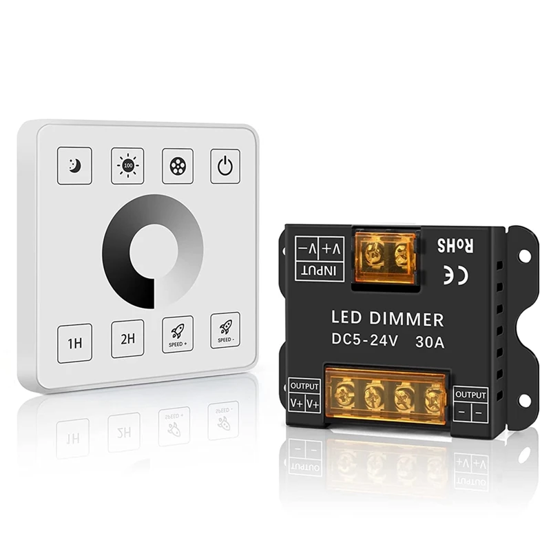 RF Wireless Wall- Mounted Single Color LED Strip Lighting RF Wireless Dimmer Control Kit For DC5-24V 30A
RF Wireless Wall- Mounted Single Color LED Strip Lighting RF Wireless Dimmer Control Kit For DC5-24V 30A