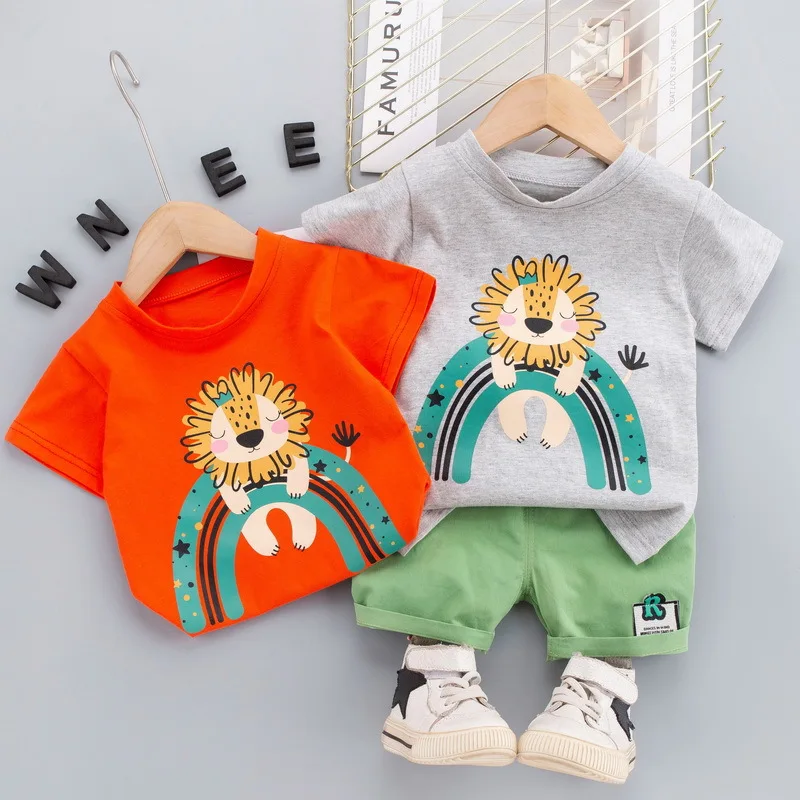 Baby Boys Clothing Sets Summer Cotton T-Shirt + Pants 2 Piece Suit Short Sleeves Lion Pattern Costume 1-5 Children Casual Outfit
Baby Boys Clothing Sets Summer Cotton T-Shirt + Pants 2 Piece Suit Short Sleeves Lion Pattern Costume 1-5 Children Casual Outfit