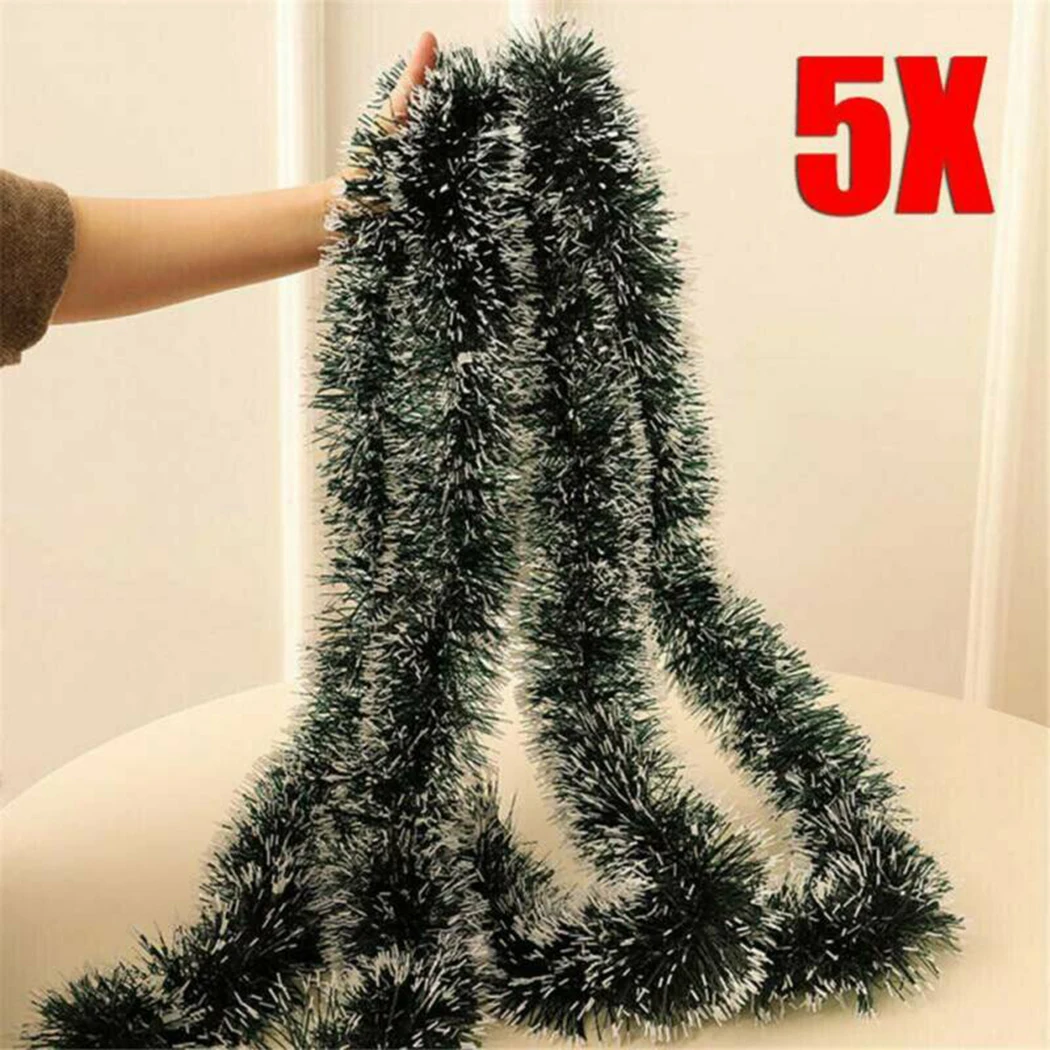 5PCS 2M Christmas Garland Chunky Tinsel Green With White Trim Xmas Tree Decoration Garland For Home Festival Wedding Decoration
5PCS 2M Christmas Garland Chunky Tinsel Green With White Trim Xmas Tree Decoration Garland For Home Festival Wedding Decoration