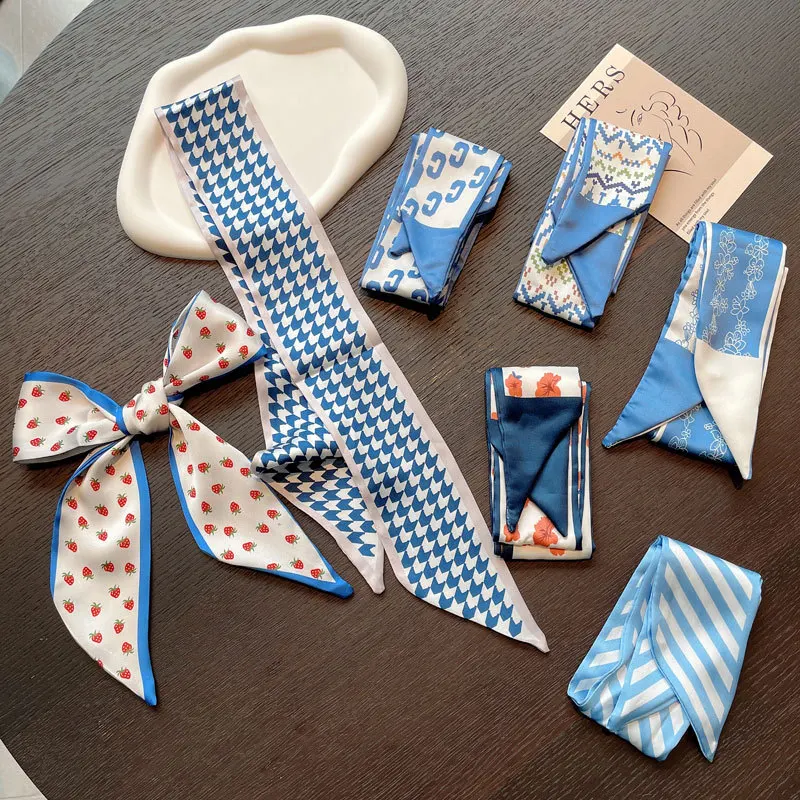 Summer Hair Scarf Female Bow Ribbon Hair Band Silk Scarf For Hair Print Silk Scarf Handle Women Hair Scarf Decoratio Accessory
Summer Hair Scarf Female Bow Ribbon Hair Band Silk Scarf For Hair Print Silk Scarf Handle Women Hair Scarf Decoratio Accessory