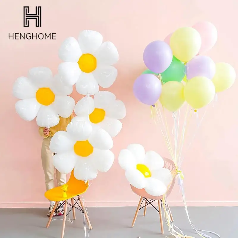 White Daisy Flower Balloon Smiley Daisy Aluminum Film Ball Birthday Valentine's Day Party Decoration Baby Shower Party Supplies
White Daisy Flower Balloon Smiley Daisy Aluminum Film Ball Birthday Valentine's Day Party Decoration Baby Shower Party Supplies