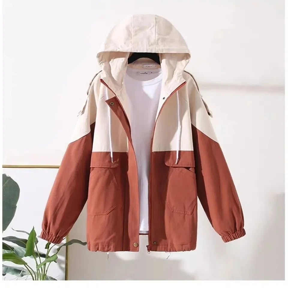 Woman Trench Coat Spring And Autumn New Women's Loose Fitting Student Hooded Windbreaker Fashion Comfortable Windproof Jackets
Woman Trench Coat Spring And Autumn New Women's Loose Fitting Student Hooded Windbreaker Fashion Comfortable Windproof Jackets