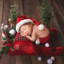 ❤️CYMMHCM Newborn Photography Christmas Clothing Hat+Pants+Pillow 3Pcs/set Studio Baby Photo Prop Accessories Costume Fotografia
