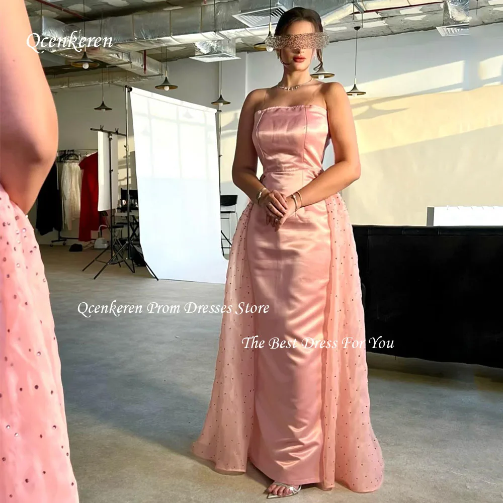 Qcenkern Strapless Evening Dress Simple Slim Backless Satin Sleeveless Mermaid Ankle-Length Prom Dress
Qcenkern Strapless Evening Dress Simple Slim Backless Satin Sleeveless Mermaid Ankle-Length Prom Dress