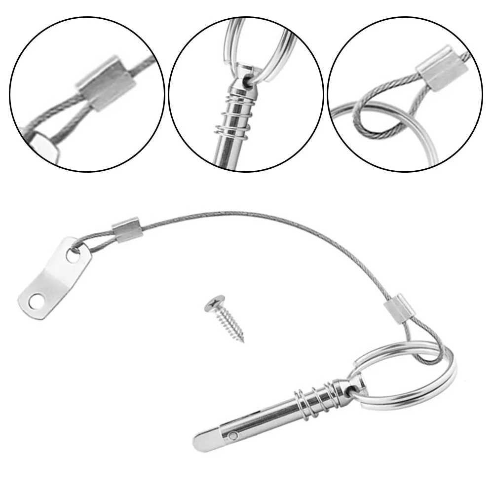 4x Stainless Steel Boat Bimini Top Quick Release Pin 1/4\" X 1 1/2" With Lanyard Quick Release Pin With Screws
4x Stainless Steel Boat Bimini Top Quick Release Pin 1/4\" X 1 1/2" With Lanyard Quick Release Pin With Screws