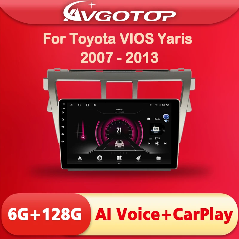 Автомобильный мультимедийный плеер AVGOTOP, Android 11, для Toyota VIOS Yaris 2007-2013, AI, голосовая навигация Carplay, Wi-Fi, GPS, Авторадио
Автомобильный мультимедийный плеер AVGOTOP, Android 11, для Toyota VIOS Yaris 2007-2013, AI, голосовая навигация Carplay, Wi-Fi, GPS, Авторадио