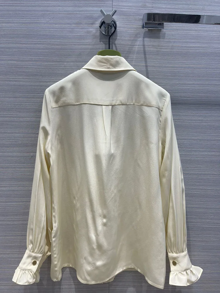 Luxury 100% Silk Shirts for Women Fashion Fungus Edge Long Sleeve Shirts Top Quality 3D Cut Casual Slim Shirts Lady Winter 2021
Luxury 100% Silk Shirts for Women Fashion Fungus Edge Long Sleeve Shirts Top Quality 3D Cut Casual Slim Shirts Lady Winter 2021