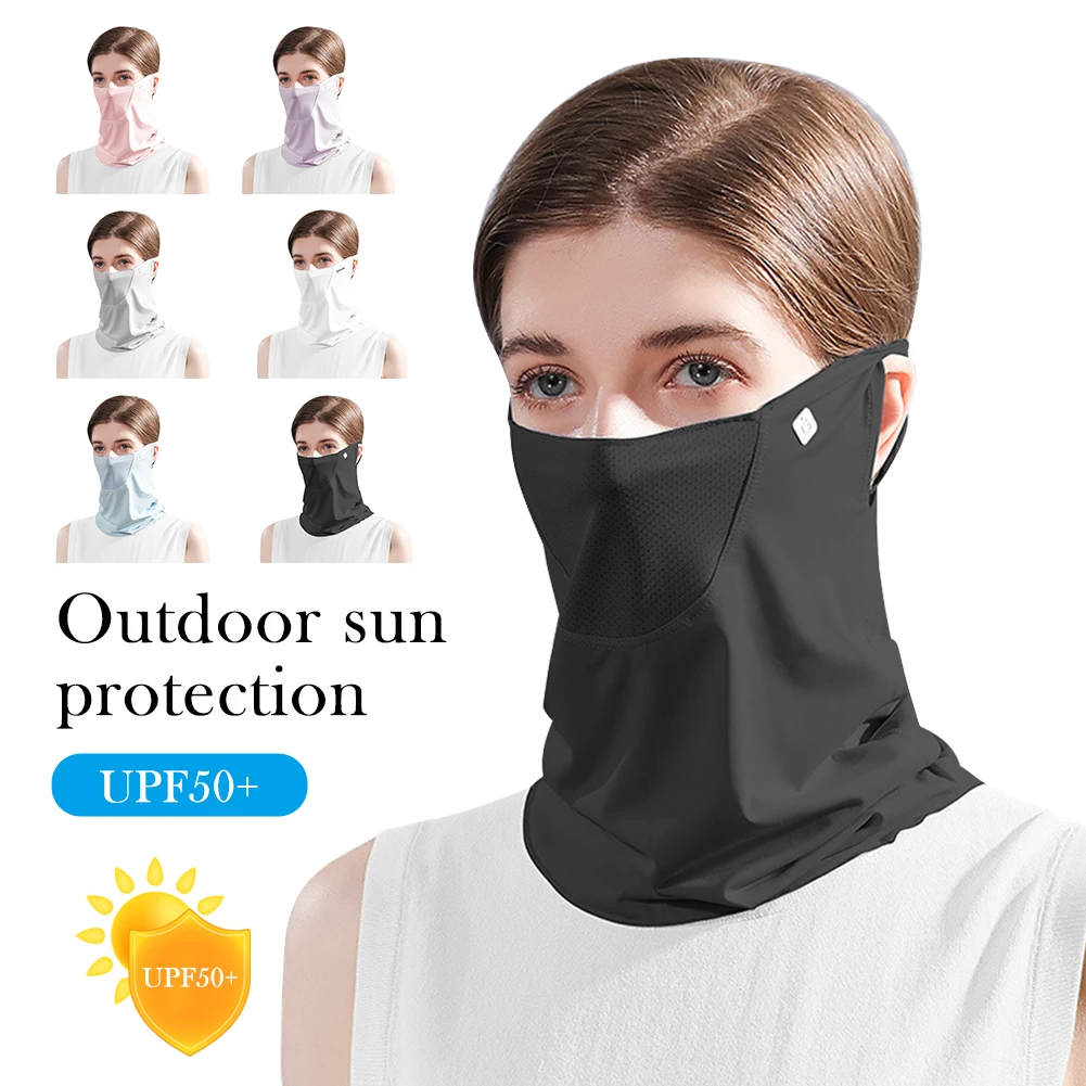 Outdoor Ice Silk Sunscreen Mask Summer UPF50+ Anti-UV Face Cover Neck Gaiter Scarf Breathable Neck Protection Ear Hanging Mask
Outdoor Ice Silk Sunscreen Mask Summer UPF50+ Anti-UV Face Cover Neck Gaiter Scarf Breathable Neck Protection Ear Hanging Mask